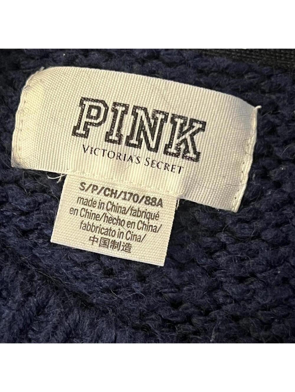 Y2K Victoria’s Secret PINK navy knit oversized sweater Size Small 🤍 - Picture 6 of 6